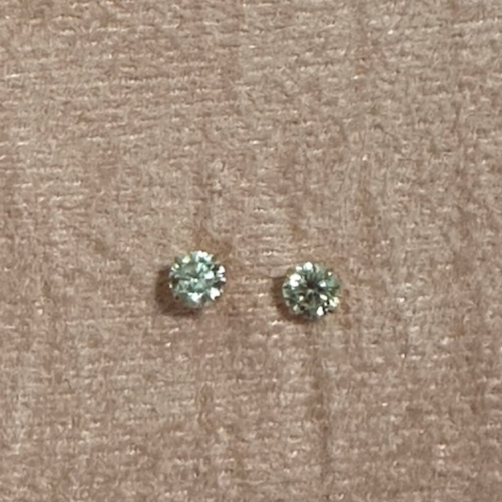 Ross-Simons Round CZ Stud Earrings in 14kt Yellow Gold - Picture 5 of 7